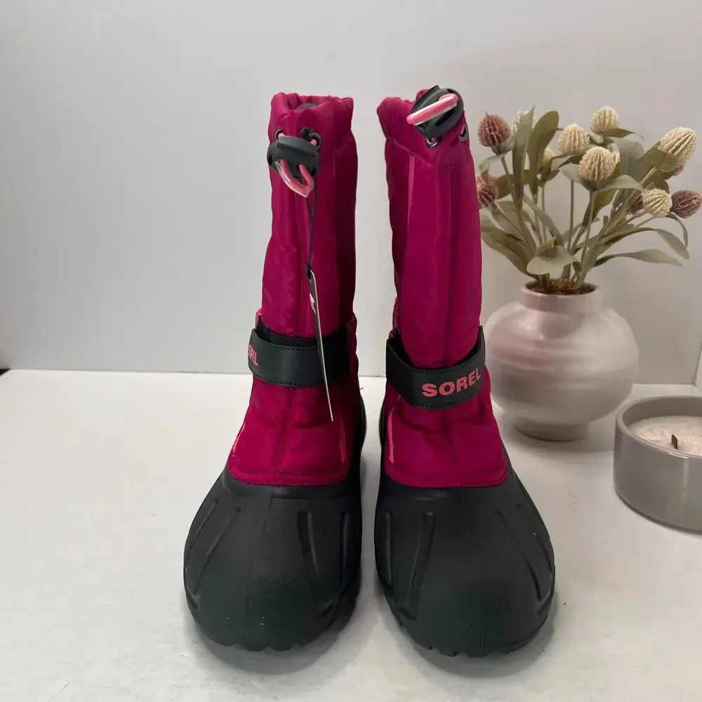 Sorel Flurry Adjustable Insulated Colorblock Boots Deep Blush NY5192-684 Girl 6